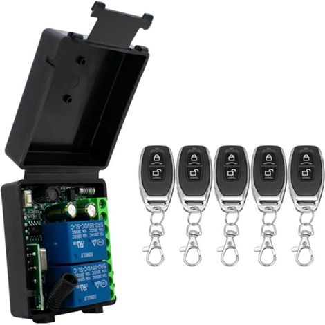 Télécommande 433 Mhz Sans Fil Récepteur 2 Canaux Relais Ac 85-256 V Porte Garage Éclairage Rideau