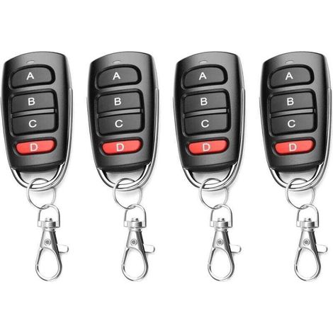 Télécommande Universelle 433 Mhz Pour Portail Et Garage - Lot De 4, 4 Boutons, Clonage Facile Sans Fil-ulisem