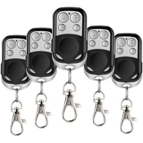 5 Pcs Telecommande Universelle Portail, Xu, 433,92 Mhz Commande À Distance Garage Sans Fil À 4 Boutons Avec Couvercle Coulissant Porte Clés Pour Porte Garage Électrique -