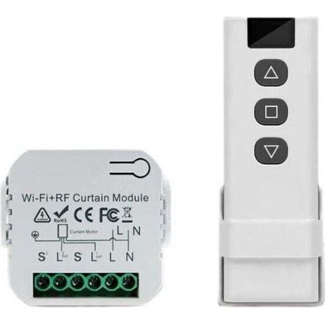 Module Volet Roulant Connecté Avec Télécommande Rf – Contrôle Précis En %, Compatible Alexa & Google Home, Relais Mural Inclus