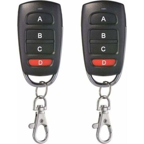 Télécommande Universelle Porte Garage 433 Mhz Avec 4 Boutons Clonage Lot De 2 Clés