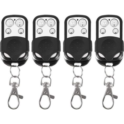 Télécommande 433mhz Pour Portail, Télécommande Porte-clés, 4 Pièces 4 Boutons Clonage Universel Télécommande Sans Fil Porte-clés 433 Mhz Pour Porte De Garage De Voiture, Porte De Toit