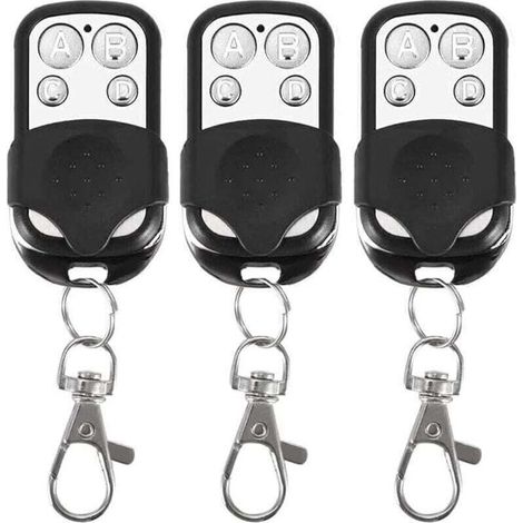 Lot De 3 Télécommandes Universelles, À Code Fixe, Avec Fréquence De 433,92 Mhz, Pour Portail Automatique- Crezuo
