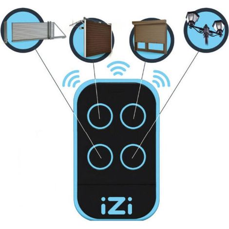 Télécommande Universelle Portail Garage Volet Izi One 4790833 Appareil Multifréquence Compatible