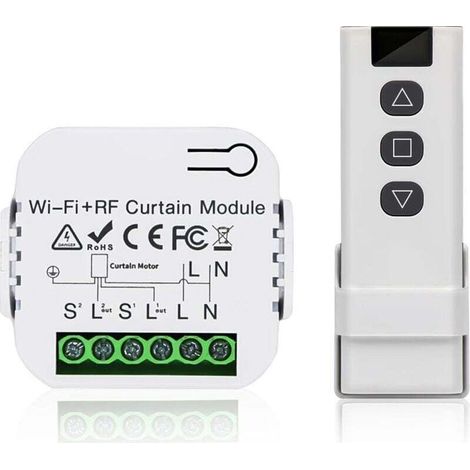 Télécommande Et Émetteur Mural Pour Motorisations– Kit De Commande De Volet Roulant Sans Fil – Télécommande Rf 433mhz – Portée 100m – Module Récepteur Pour Volets Et Stores