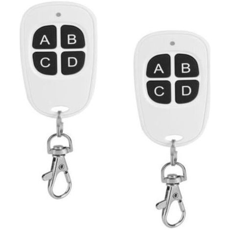 Télécommande Universelle Pour Porte Garage 4 Canaux 433 Mhz Avec Code Ev1527（2 Télécommandes）