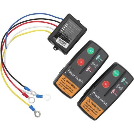 Kit De Télécommande Sans Fil 12v/24v Pour Treuil, Camions, Vtt Et Suv, 15 Mètres De Long.