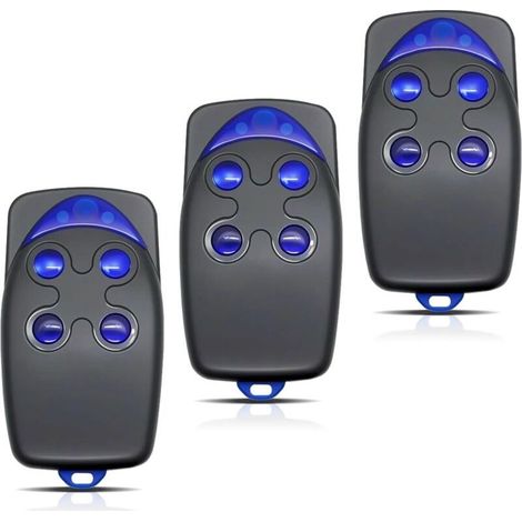 Télécommande 4 Canaux 433 Mhz Pour Portail Et Porte De Garage – Lot De 3, Portée 50 À 150 M, Compatible Flo4-rs