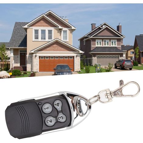 Télécommande Porte Garage Avec Keychain [abs 44g 4 Boutons] Programmable Sécurisée 433.42mhz Compatible Telis