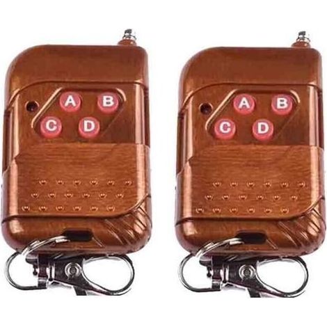 Télécommande Radio 433 Mhz Pour Portes Coulissantes – 4 Boutons – Boîtier En Acajou – Compatible Avec Systèmes Domestiques