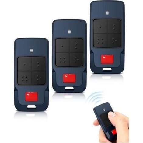 Télécommande Portail 433,92 Mhz 2 Canaux Rolling Code Compatible Mitto Kleio Trc Pour Porte De Garage – Lot De 3