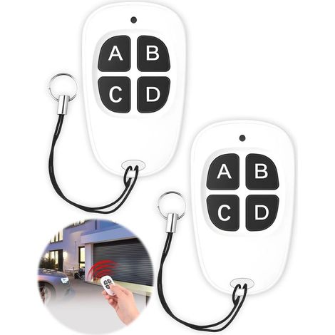 Telecommande Universelle Portail 433.92 Mhz 2 Pièces Duplicateur Sans Fil À 4 Boutons Telecommande Copieus Pour Porte De Garage Portée De 50m Compatible Avec 2260 2262 Pt2264 5326 22401527