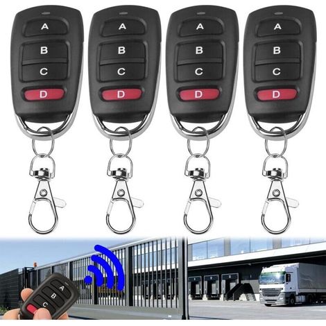 Télécommande Et Émetteur Mural Pour Motorisations4pcs Telecommande Portail Universelle, Duplicateur Multicode À 4 Boutons 433 Mhz, Telecommande Garage Bip Portail Universelle Pour Porte Électrique Pou