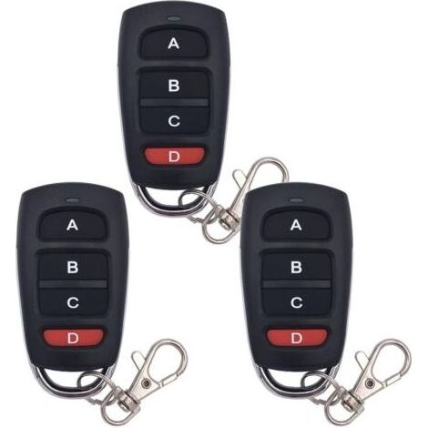 Green Mobility-3 Pièces Télécommande De Porte De Garage Clonage Télécommande 433 Mhz Télécommande Universelle Sans Fil Porte-clés Duplicateur