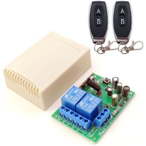 Récepteur Relais Rf 433mhz Ikodm 2 Canaux Avec 2 Télécommandes - Contrôle Sans Fil Pour Garage Et Lumières