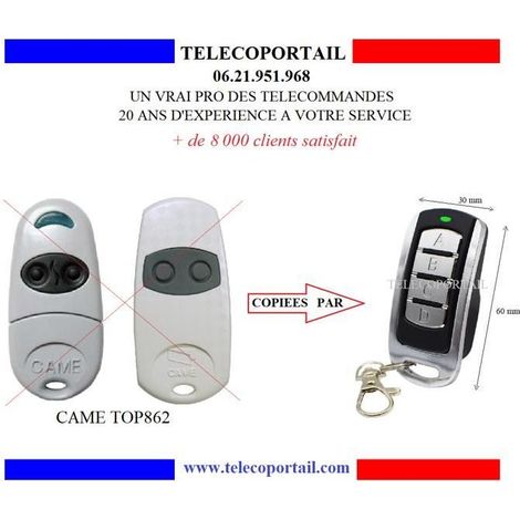 Télécommande Copieuse Multifréquence - Came Top862 - 4 Canaux - 280–880 Mhz - Rouge