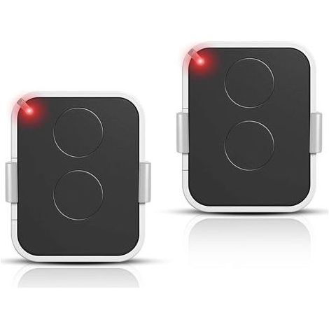 2 Pièces - Télécommande - Portail - Fréquence 433 Mhz - Code Tournant - 2 Canaux - Pour Motorisation Garage Et Portail - Noir - 6x3x1cm