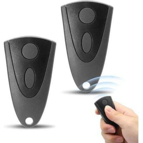 Télécommande Portail 2 Canaux 433,92 Mhz – Compatible Novotron 502 / Max43-2 / Mix43-2 – Noir – Lot De 2