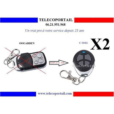 Lot De 2 Télécommandes Compatibles - Telecoportail - Iumin 3500 - Compatible Oogarden - Réf. 0471-0005 - Noir