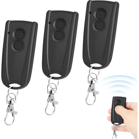 Bardusch-portail Télécommandé Compatible Avec Hormann Ecostar Rsc2, Rse2, Rsz1, Liftronic 500, 700, 800, 433mhz Bip Portail Porte De Garage, Noir, Lot De 3