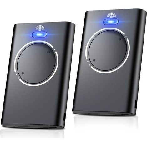 Télécommande Portail Et Porte De Garage 868 Mhz – Lot De 2 Unités Noires, Compatible Xt2 & Xt4 Slh Lr, 2 Canaux