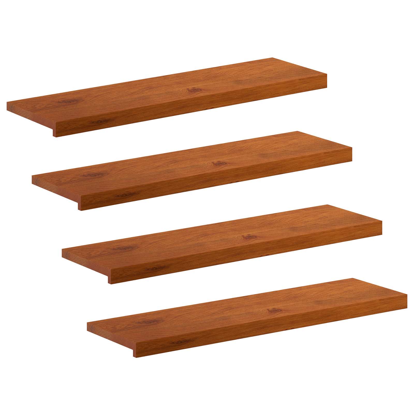 Stufenmatten 4 Stk. 100 X 30 X 2 Cm Braun Massivholz Eiche Vidaxl
