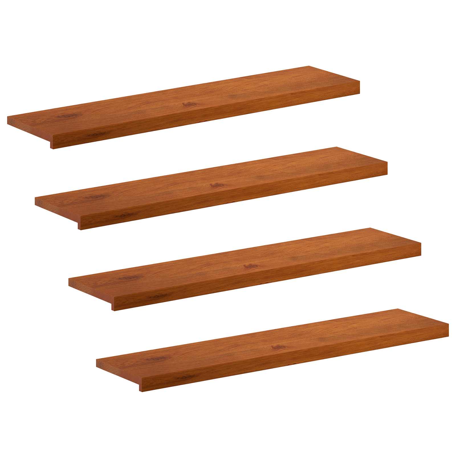 Stufenmatten 4 Stk. 110 X 30 X 2 Cm Braun Massivholz Eiche Vidaxl