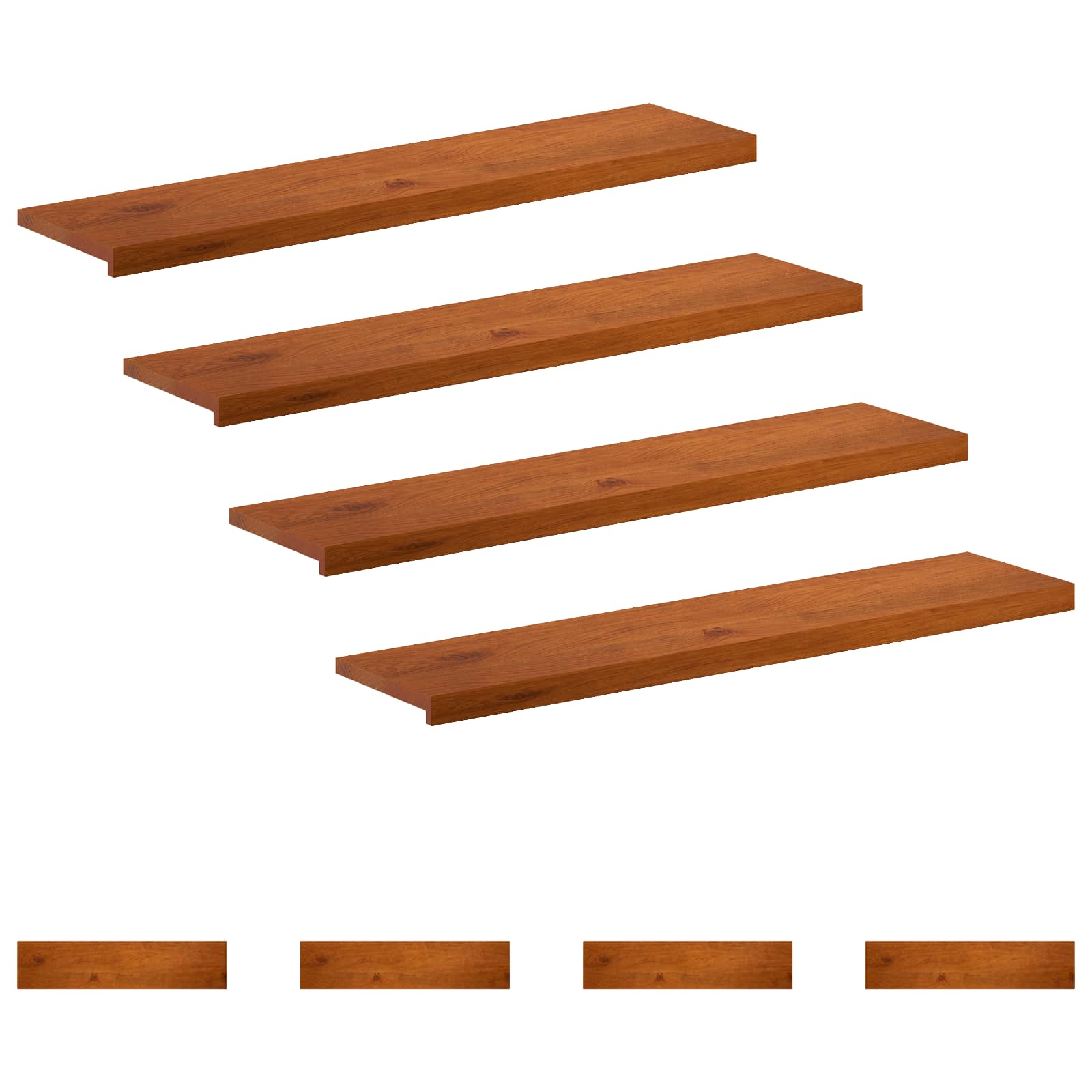 Stufenmatten 8 Stk. 120 X 30 X 2 Cm Braun Massivholz Eiche Vidaxl