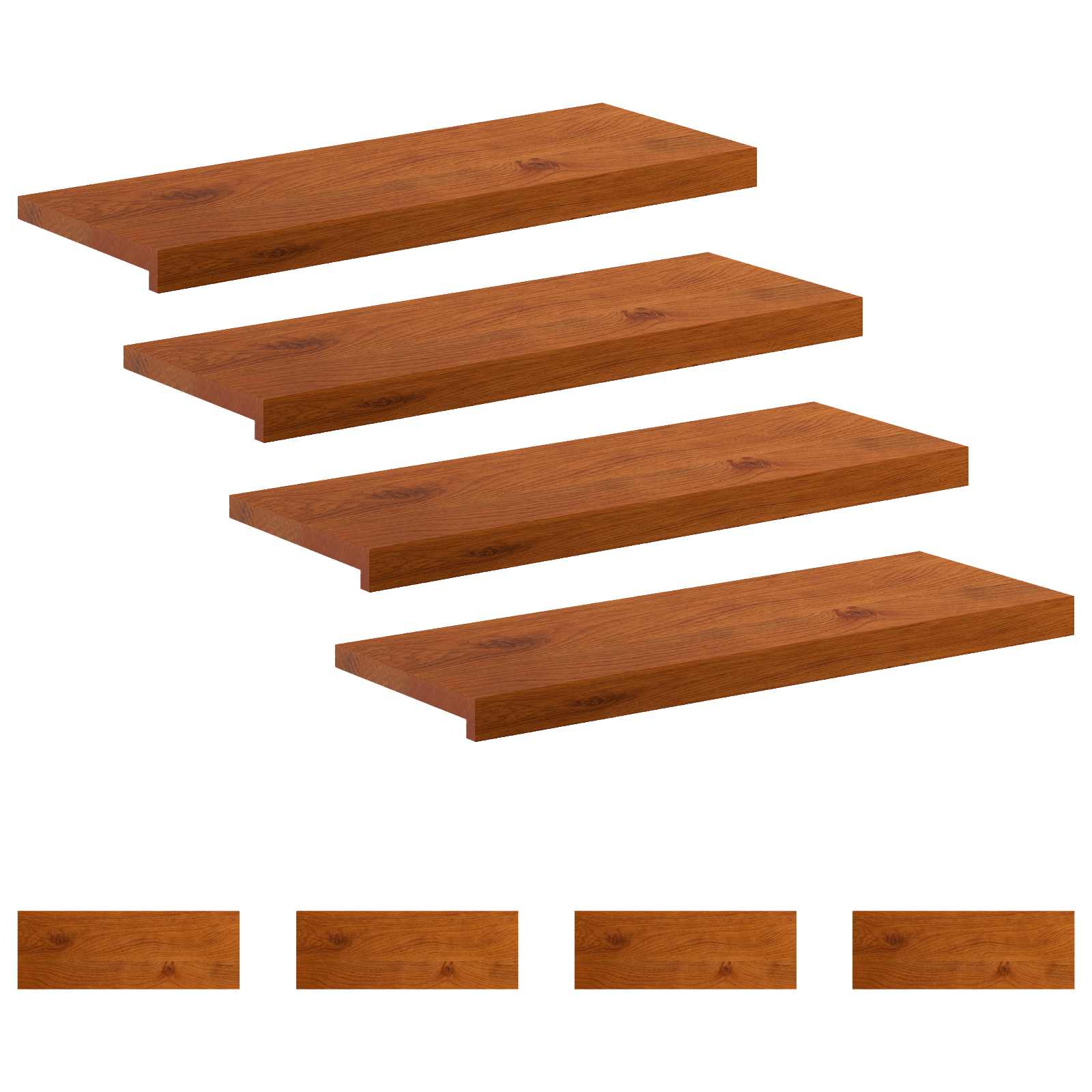 Stufenmatten 8 Stk. 80 X 25 X 2 Cm Braun Massivholz Eiche Vidaxl