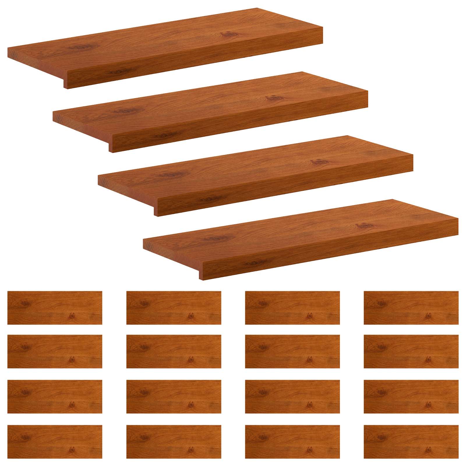 Stufenmatten 20 Stk. 80 X 30 X 2 Cm Braun Massivholz Eiche Vidaxl