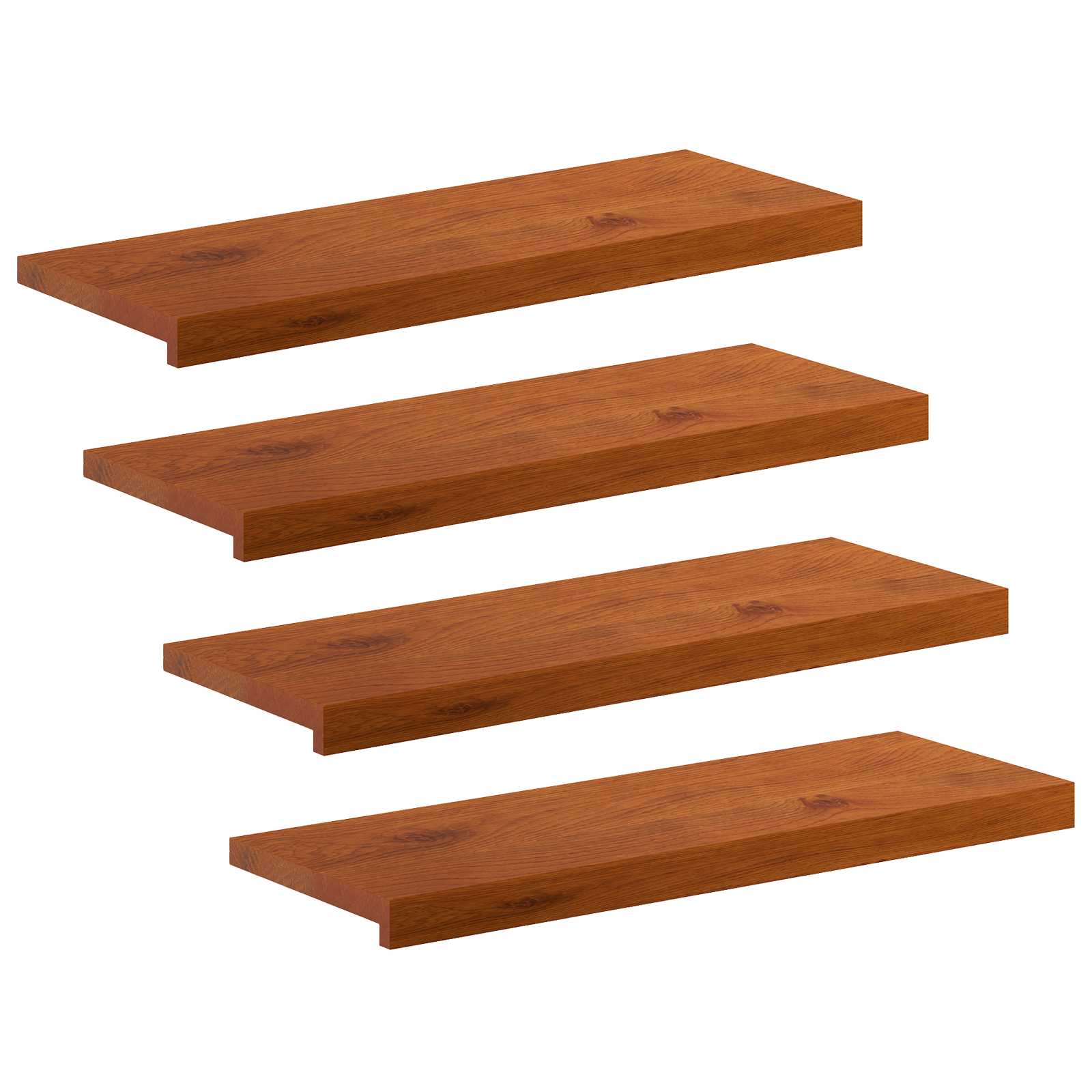 Stufenmatten 4 Stk. 80 X 30 X 2 Cm Braun Massivholz Eiche Vidaxl