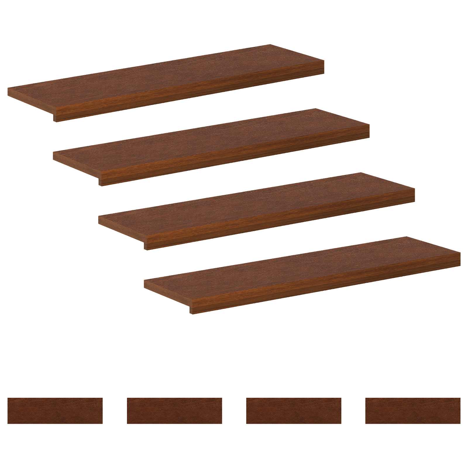 Stufenmatten 8 Stk. 100 X 25 X 2 Cm Dunkelbraun Vidaxl