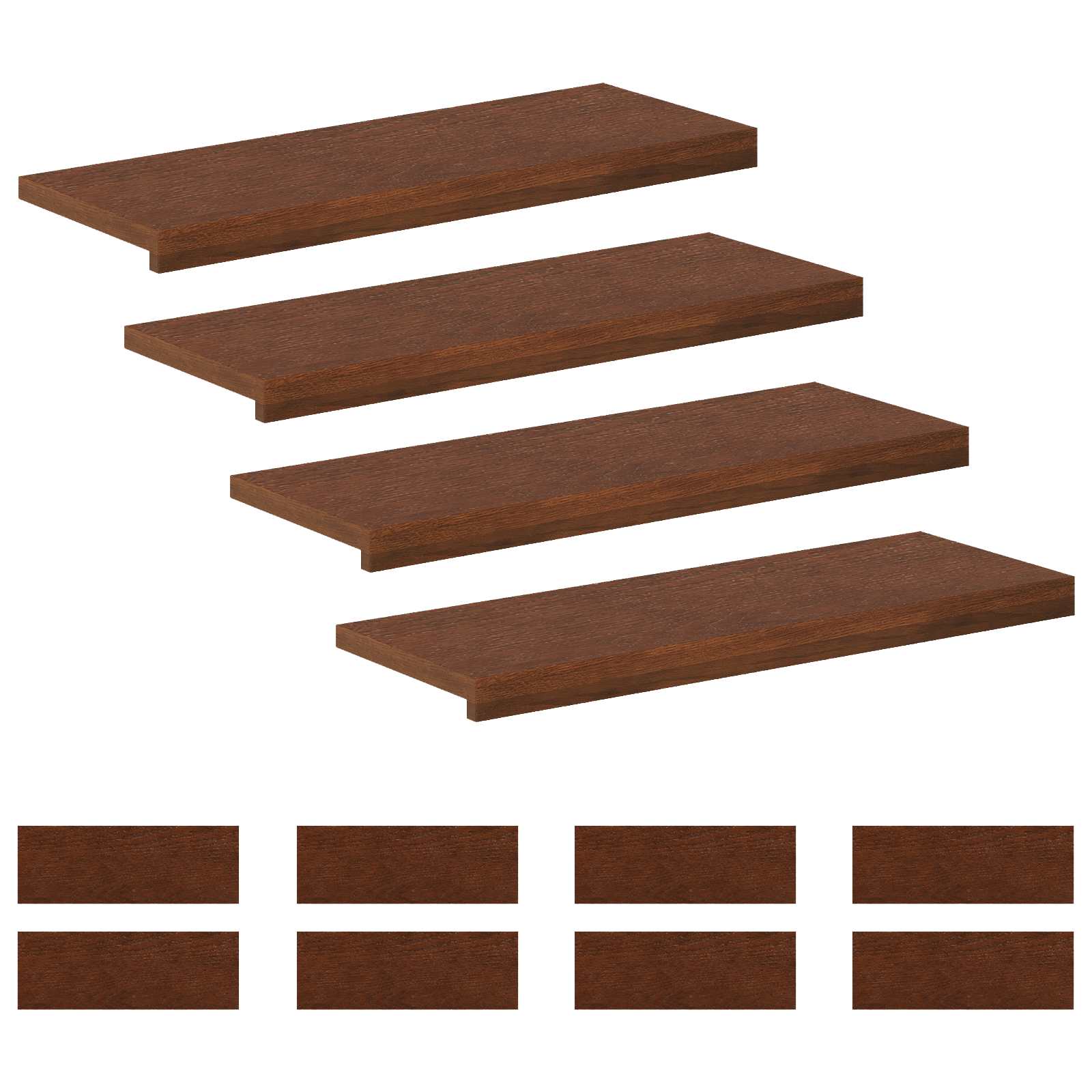 Stufenmatten 12 Stk. 70 X 25 X 2 Cm Dunkelbraun Vidaxl