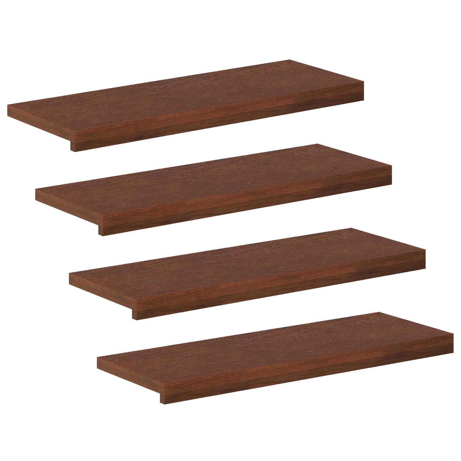 Stufenmatten 4 Stk. 80 X 25 X 2 Cm Dunkelbraun Massivholz Eiche Vidaxl