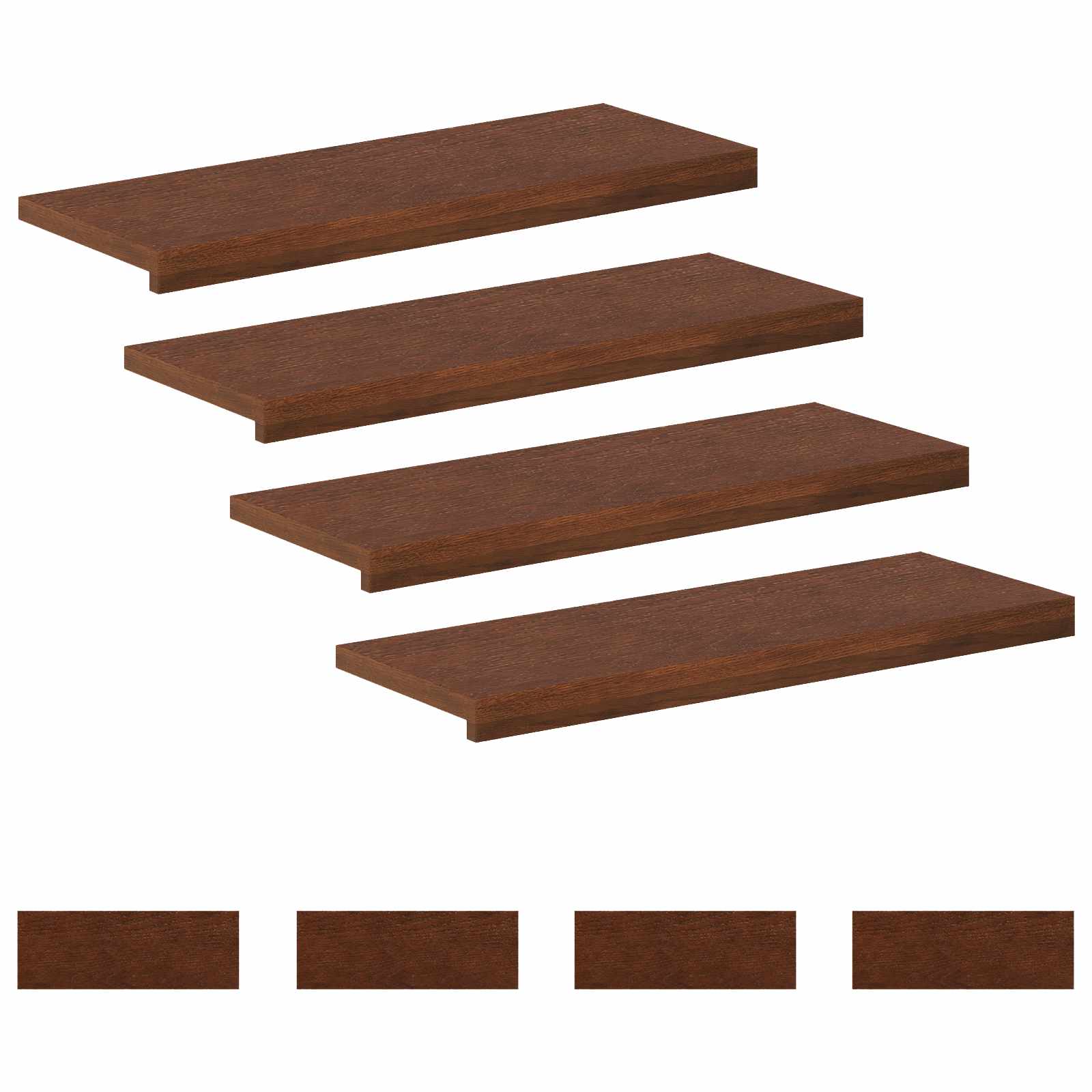 Stufenmatten 8 Stk. 80 X 30 X 2 Cm Dunkelbraun Massivholz Eiche Vidaxl