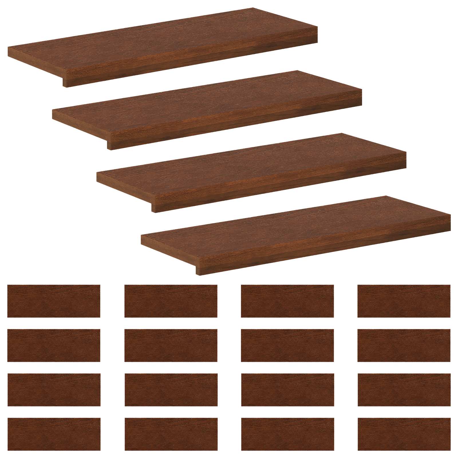 Stufenmatten 20 Stk. 80 X 30 X 2 Cm Dunkelbraun Vidaxl