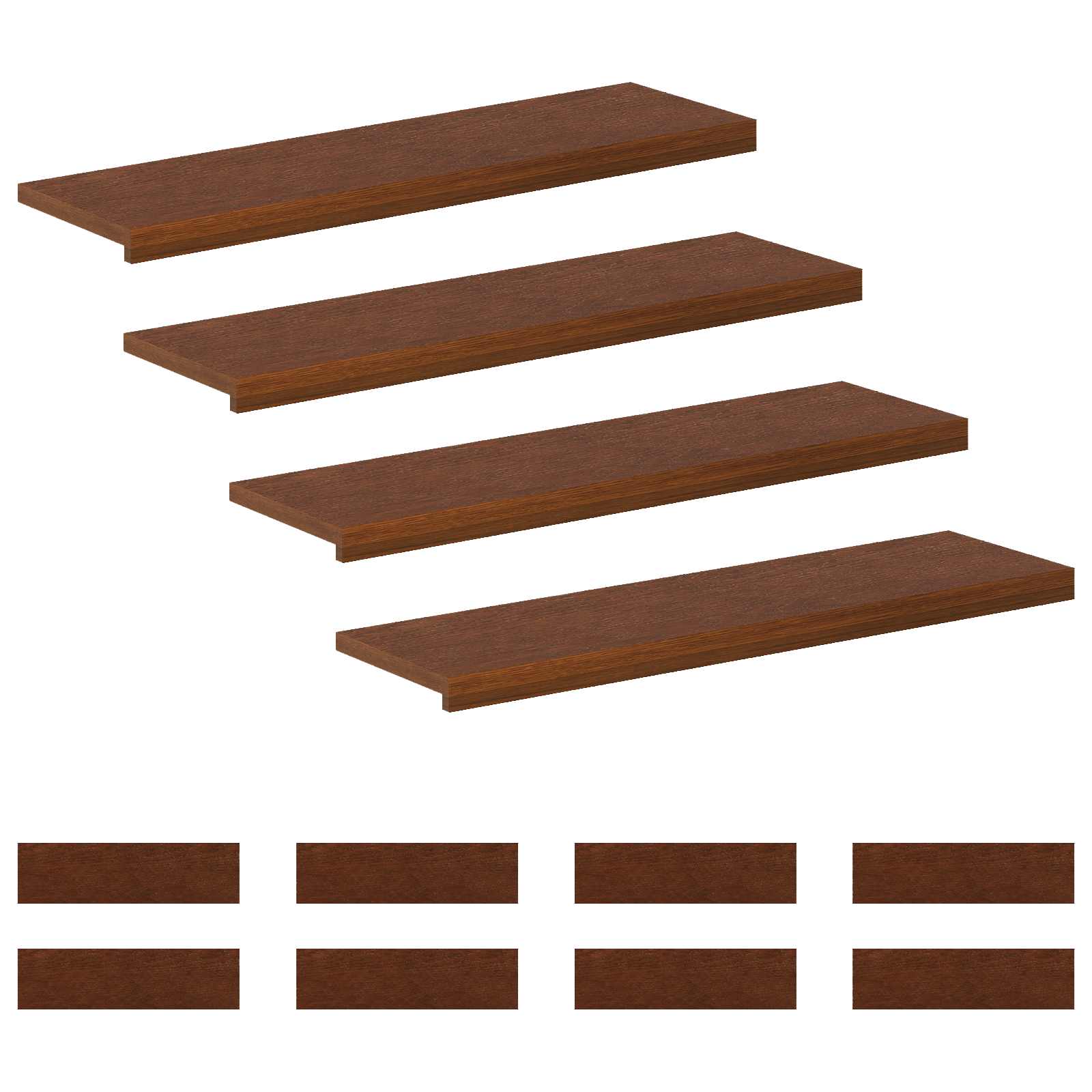 Stufenmatten 12 Stk. 90 X 25 X 2 Cm Dunkelbraun Vidaxl