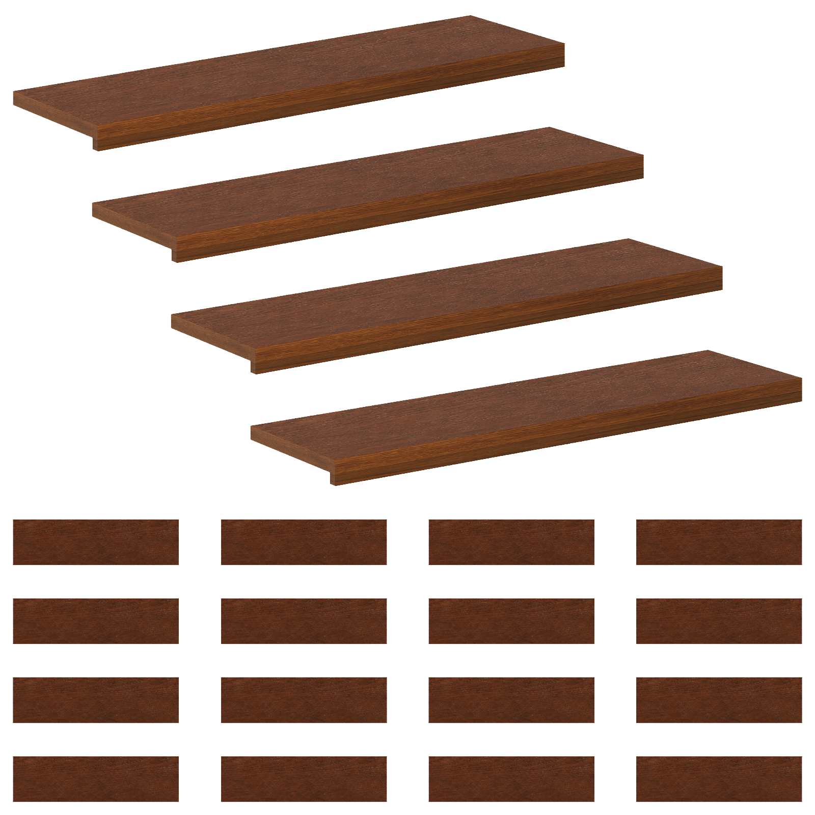 Stufenmatten 20 Stk. 90 X 30 X 2 Cm Dunkelbraun Vidaxl