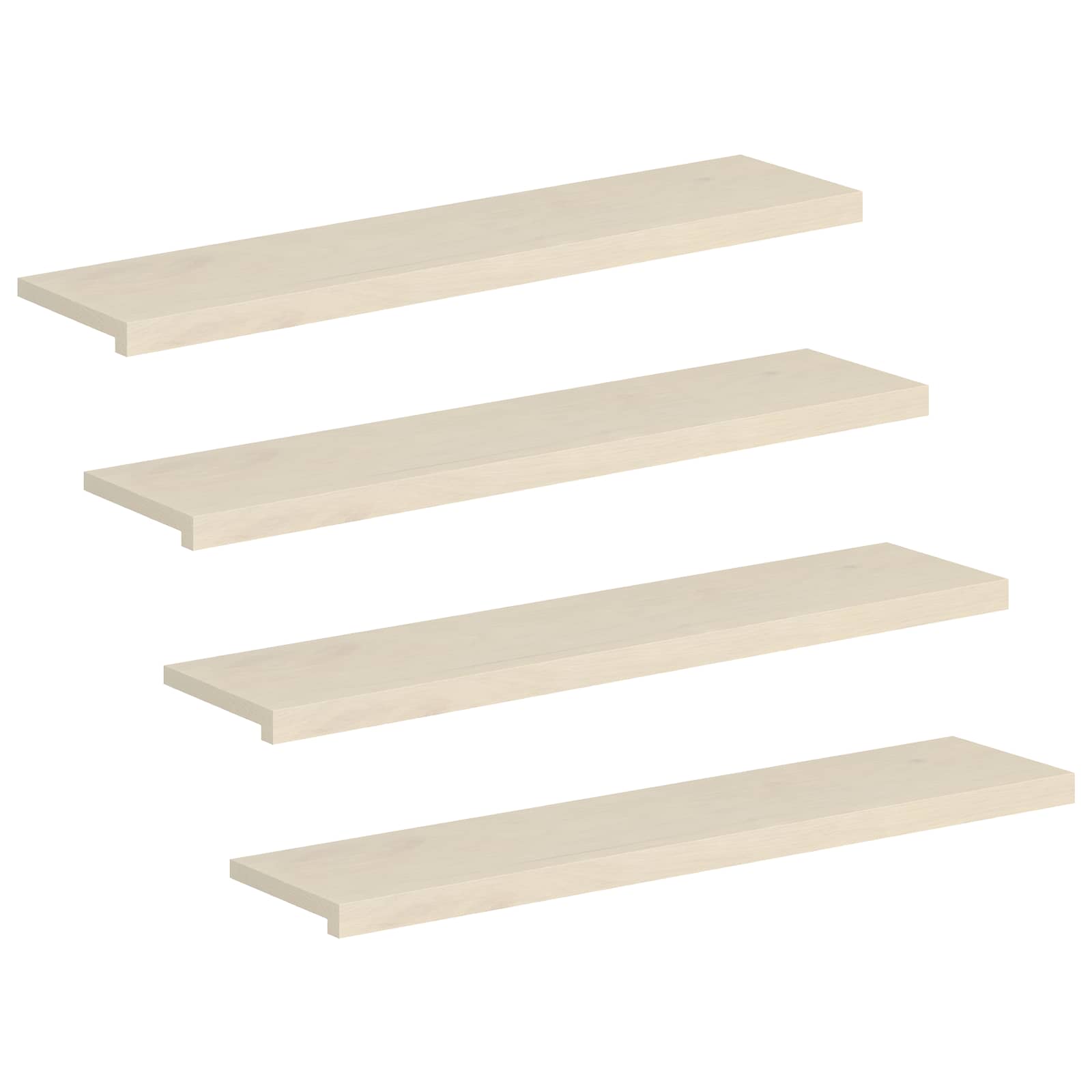 Stufenmatten 4 Stk. 110 X 25 X 2 Cm Weiß Massivholz Eiche Vidaxl