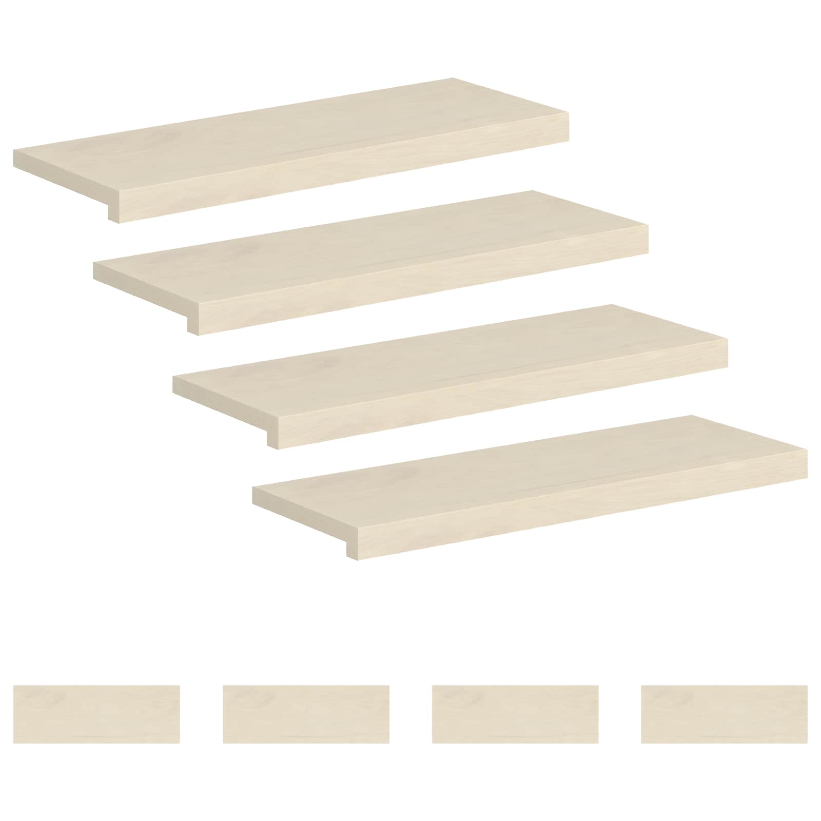Stufenmatten 8 Stk. 70 X 25 X 2 Cm Weiß Massivholz Eiche Vidaxl
