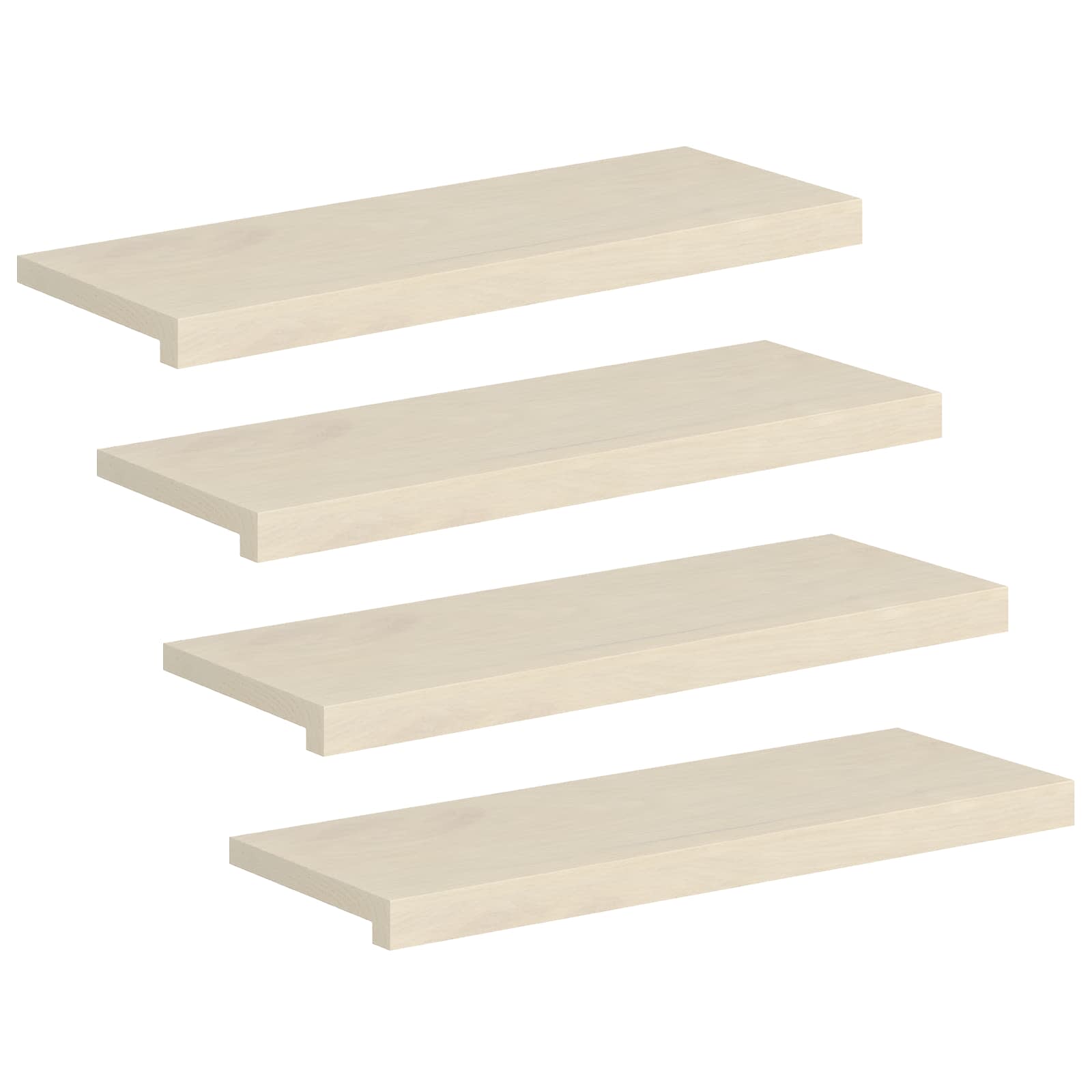 Stufenmatten 4 Stk. 80 X 25 X 2 Cm Weiß Massivholz Eiche Vidaxl