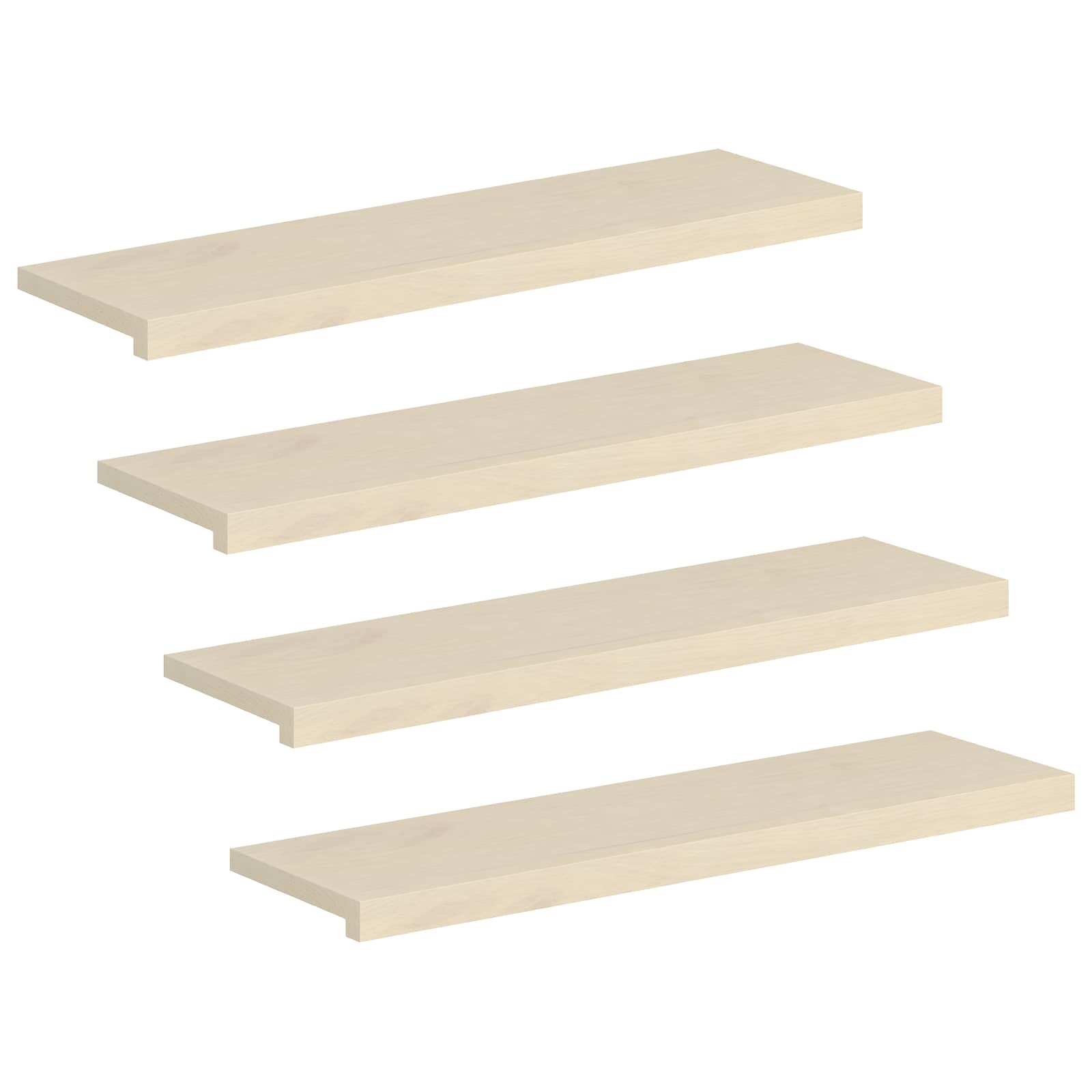 Stufenmatten 4 Stk. 90 X 30 X 2 Cm Weiß Massivholz Eiche Vidaxl