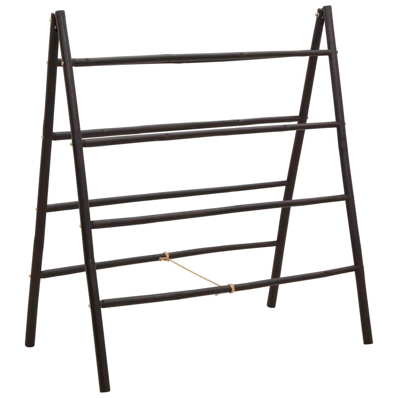 Doppelseitige Deckenleiter Schwarz 90 X 50 X 100 Cm Bambus Vidaxl