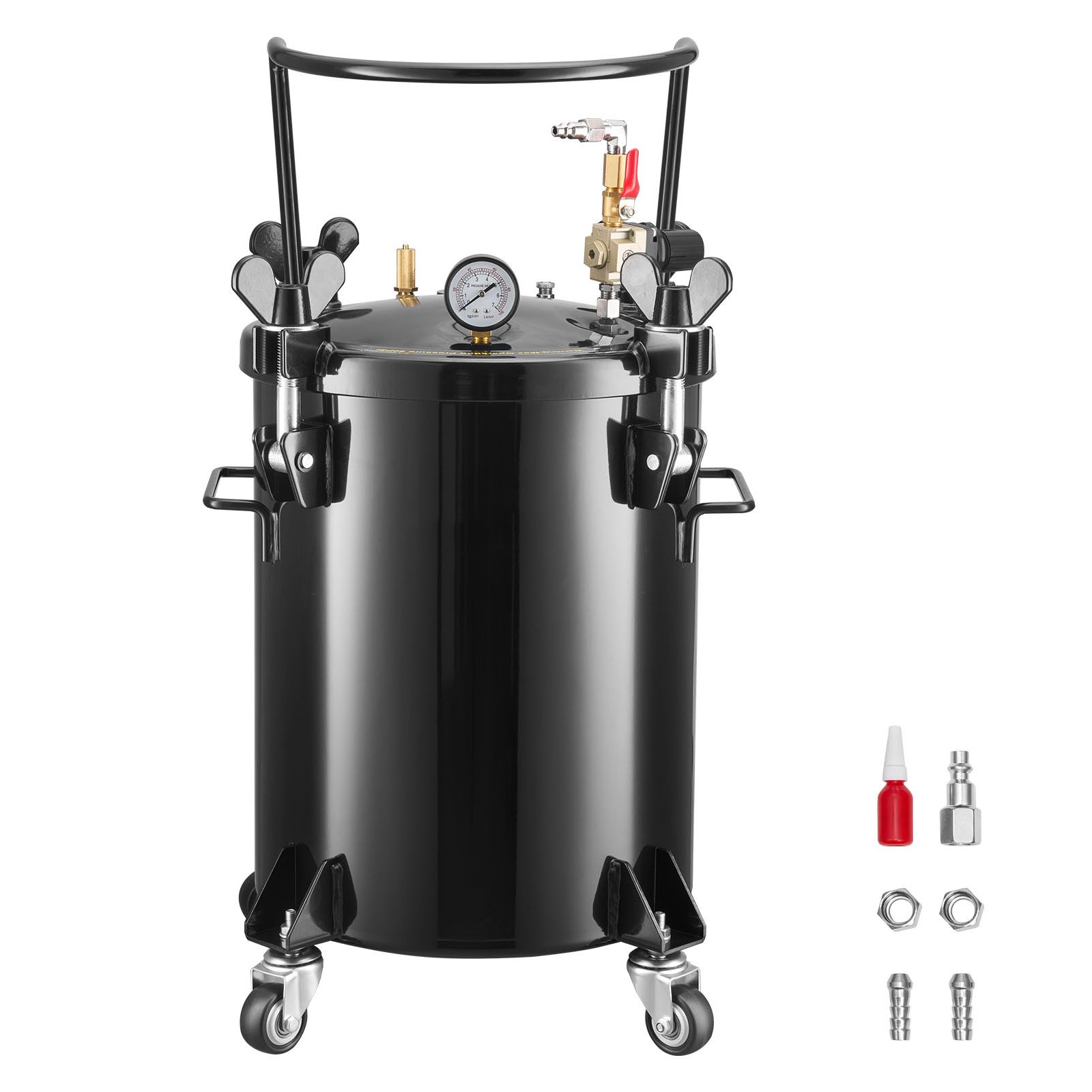 30-liter-druckbehälter Aus Robustem Stahl Mit Drei Schnellkupplungen. Ideal Für Den Heimgebrauch, Heimwerkerprojekte Und Künstlerische Kreationen. Großer Durchmesser.