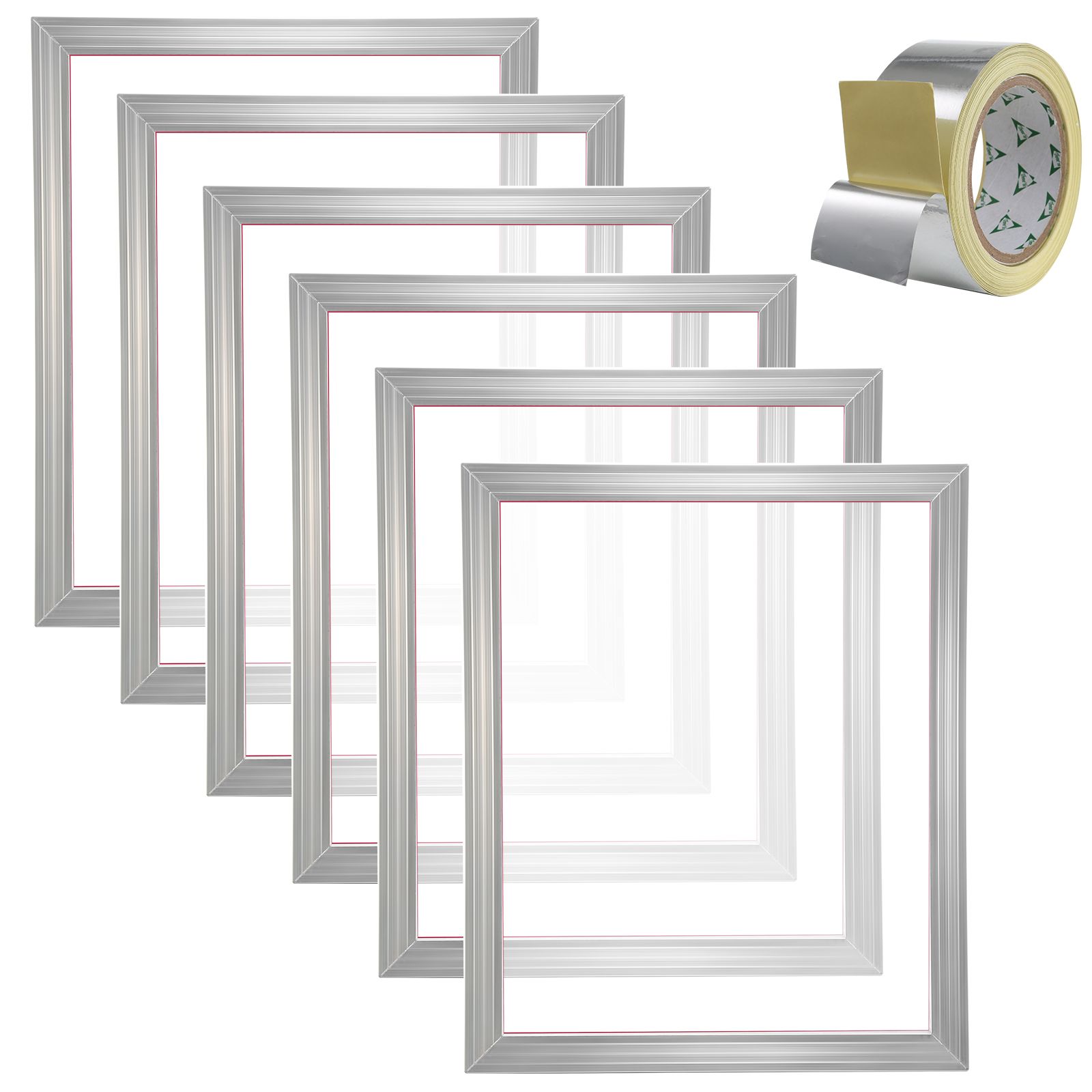 Siebdruckset, 6 Aluminiumrahmen 18x20 Zoll, 160 Nylongewebe, Inklusive Dichtungsband, Ideal Für T-shirts Und Diy-kreationen.