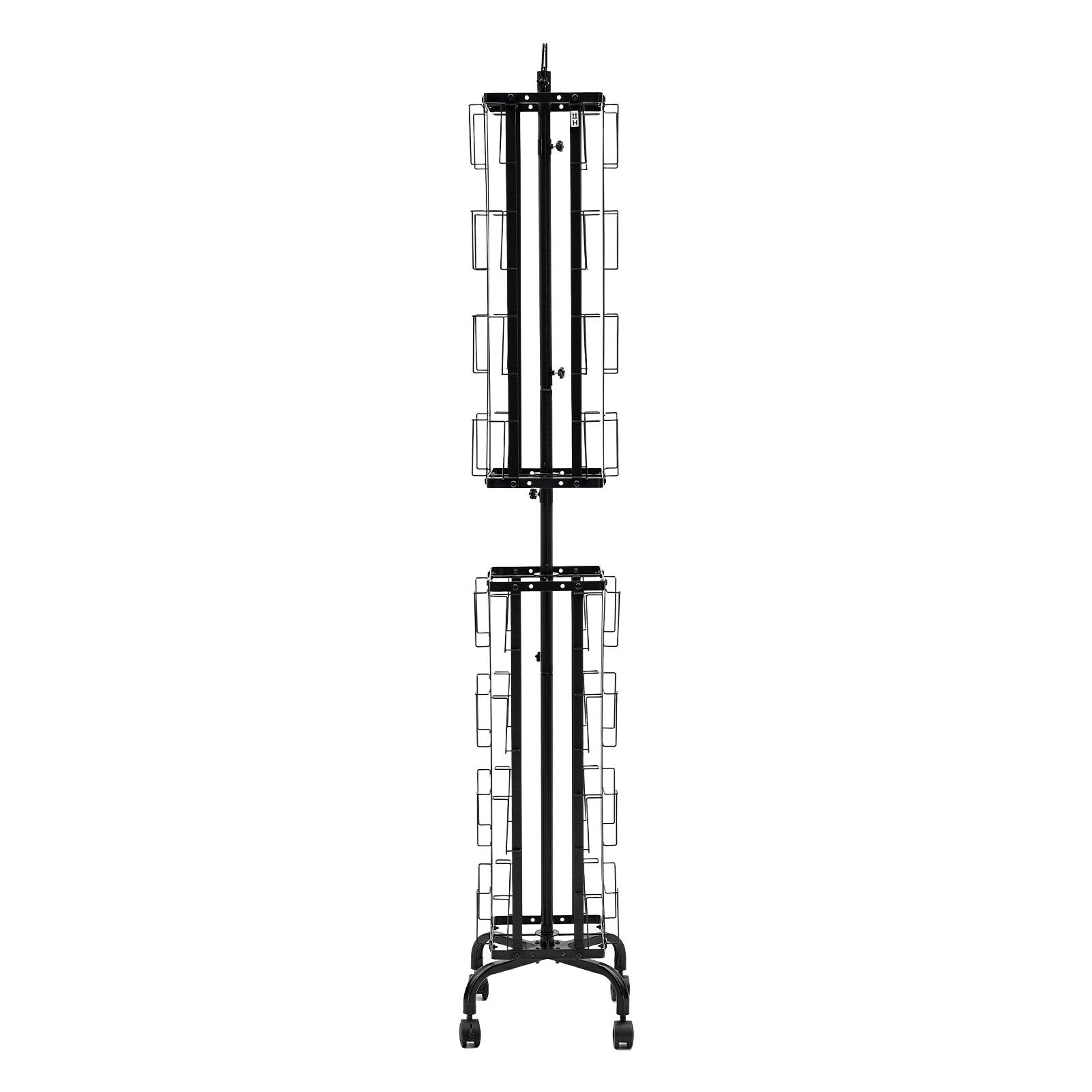 Drehbarer Displayständer Mit 32 Kartenfächern, 360° Drehbar, Mit Etikettenhalter Und 4 Rollen (2 Mit Bremsen), Ideal Für Messen, Büros Und Ausstellungen.