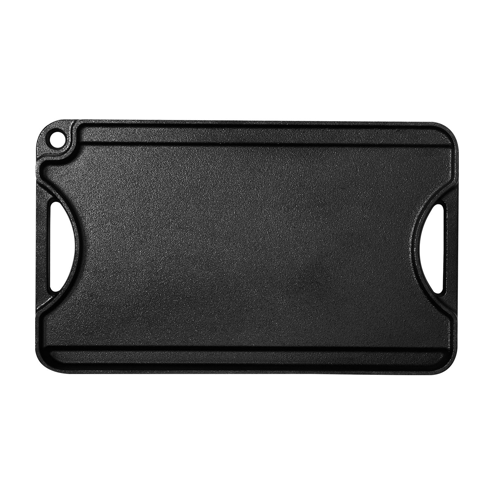 Wendbare Grillplatte Aus Gusseisen, 35,5 X 21,5 Cm, Vorgebrannt, Mit Integriertem Griff, Für Gas, Induktion, Grill, Camping Und Den Innen- Und Außenbereich.