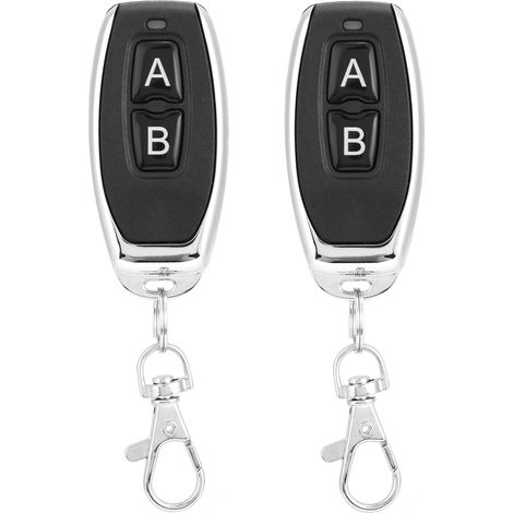 Lot De 2 Télécommandes 433mhz Double Bouton Clone Pour Porte Électrique