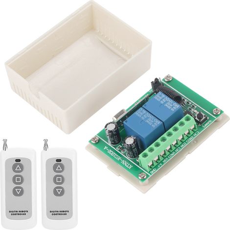 Kit De Récepteur Dc12v 2 Canaux Avec Télécommande 3 Touches À Code Apprenable, Portée 1000m/3280.84ft