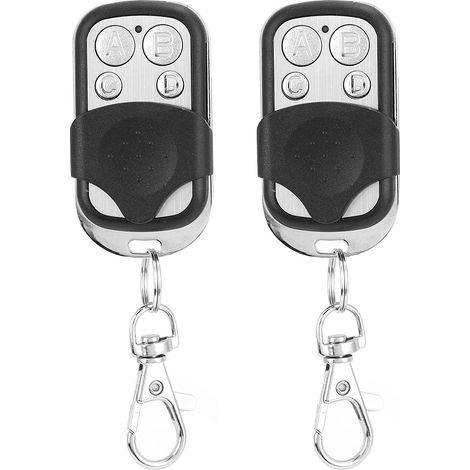 Télécommande Universelle 2 Pièces 433mhz 4 Boutons, Copie De Code Pour Portail Et Garage
